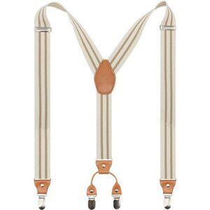 Men’s Y-Back 4 Metal Clip Elastic Wide Suspenders Perfect For Both
